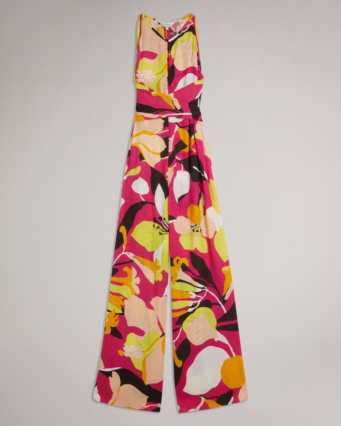 Combinaison Ted Baker Abstract Print With Wrap Bodice Rose Clair Femme | QOL-68221305